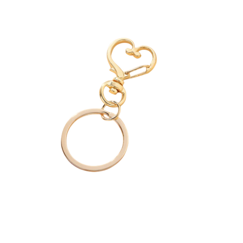 Accesorios al por mayor de llavero de metal de oro del corazón